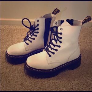 Dr Martens Jadon platform white boots